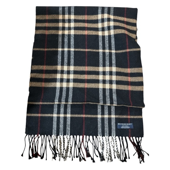Burberry Check Alpaca Scarf - black/tan
